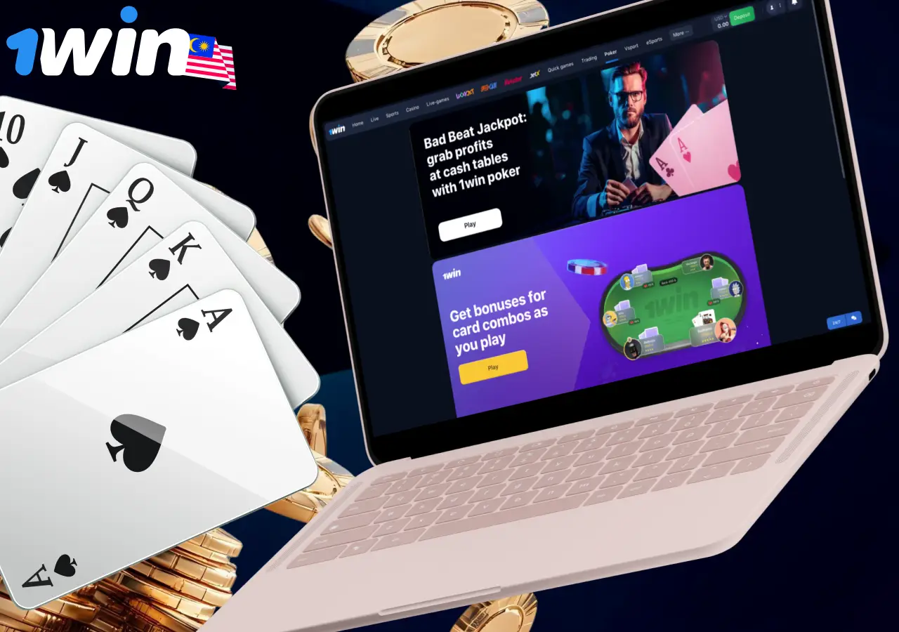 Description of playing poker on the 1Win app in Malaysia
