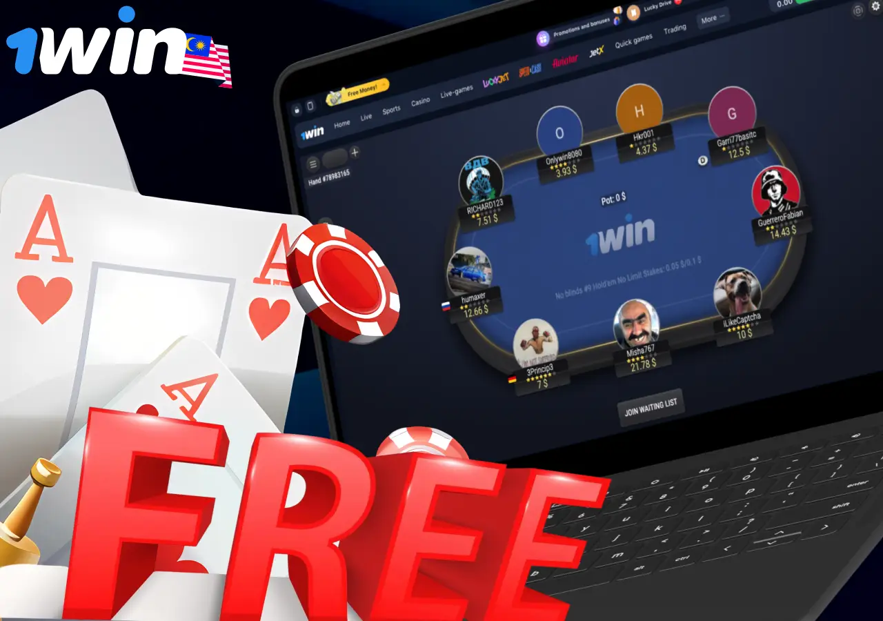 Demo version of poker in the 1Win app for players