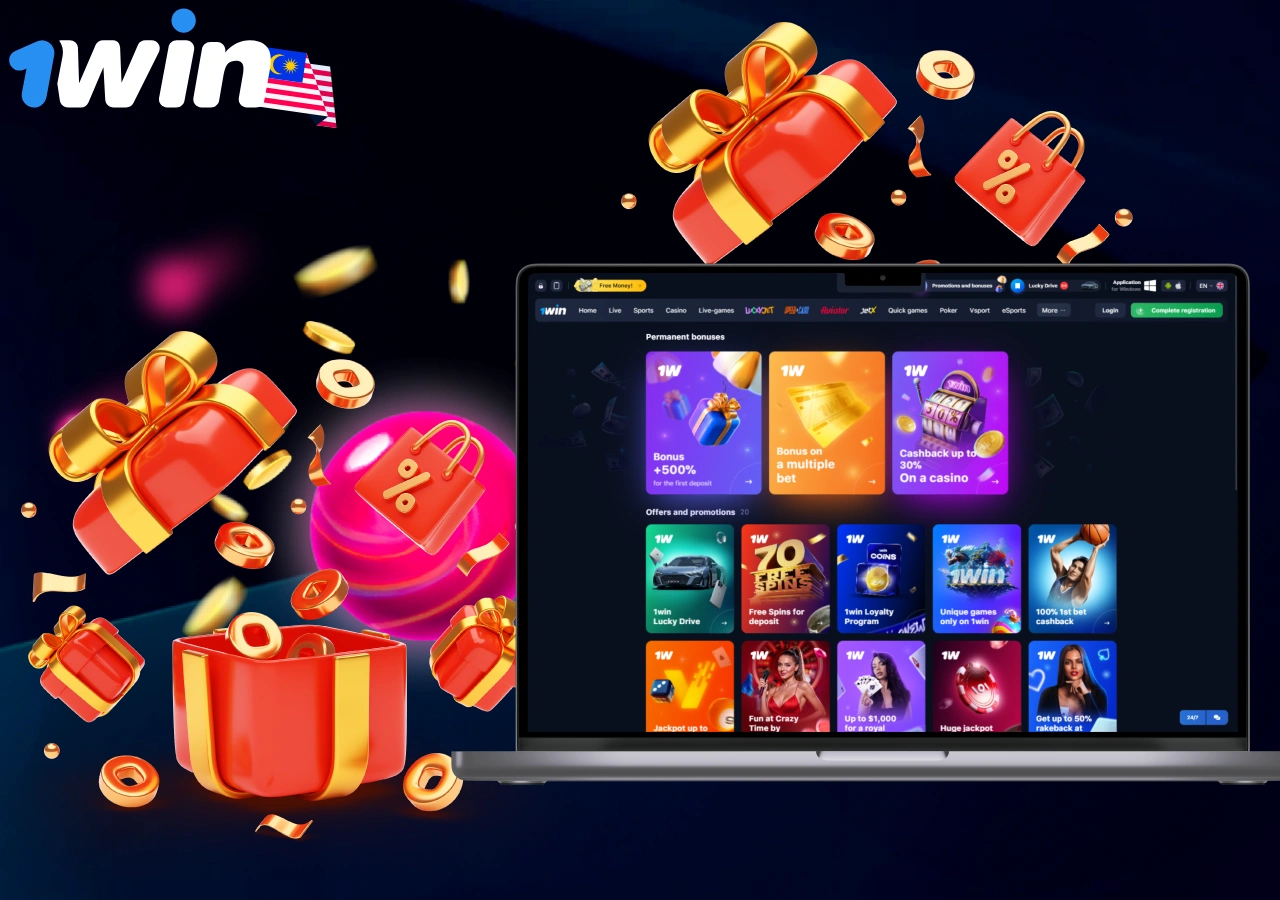 Welcome bonus offer for users displayed on Malaysian online casino page