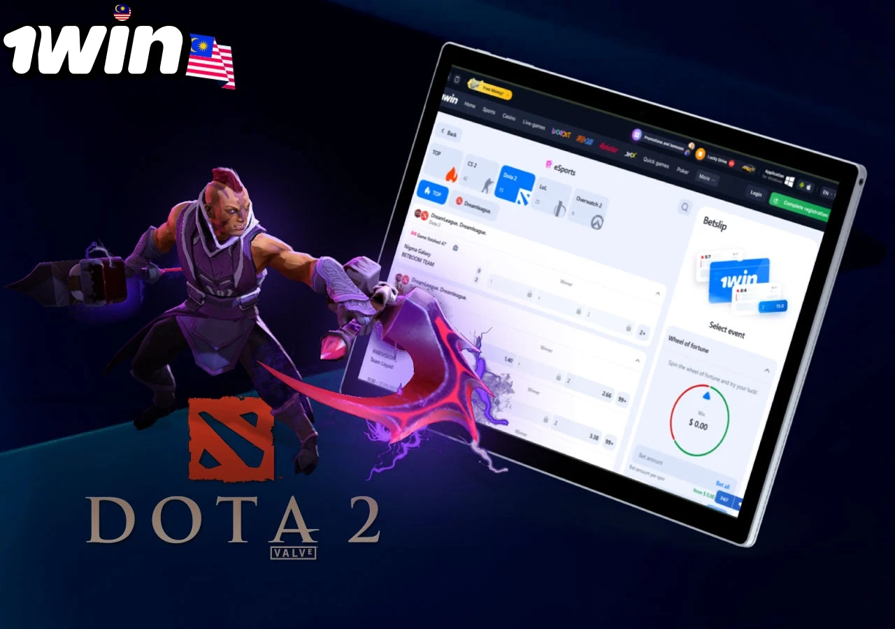 Live Dota 2 betting on 1win with match previews and real-time odds for esports fans