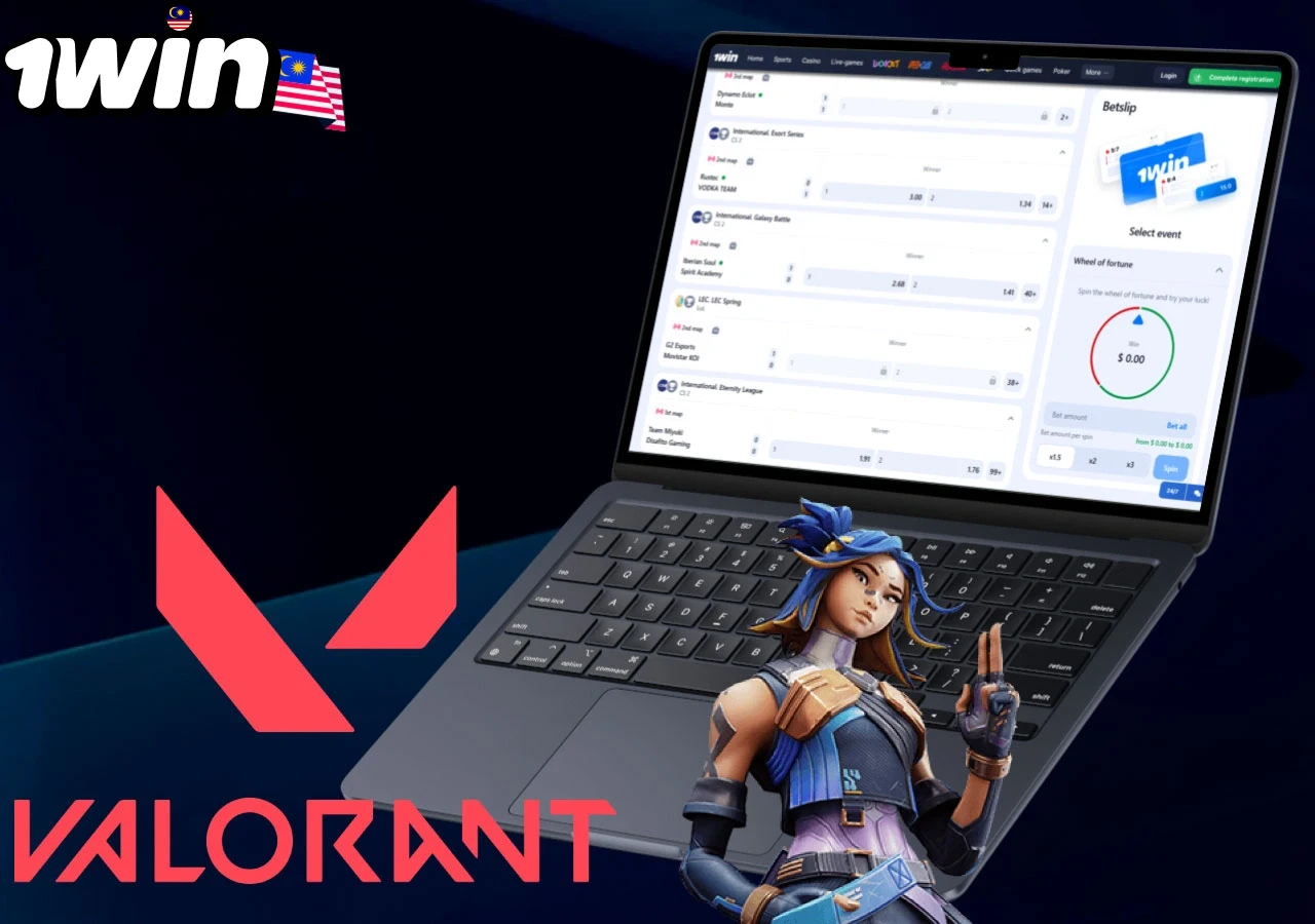 Competitive Valorant betting with live match tracking on 1win bookmaker interface