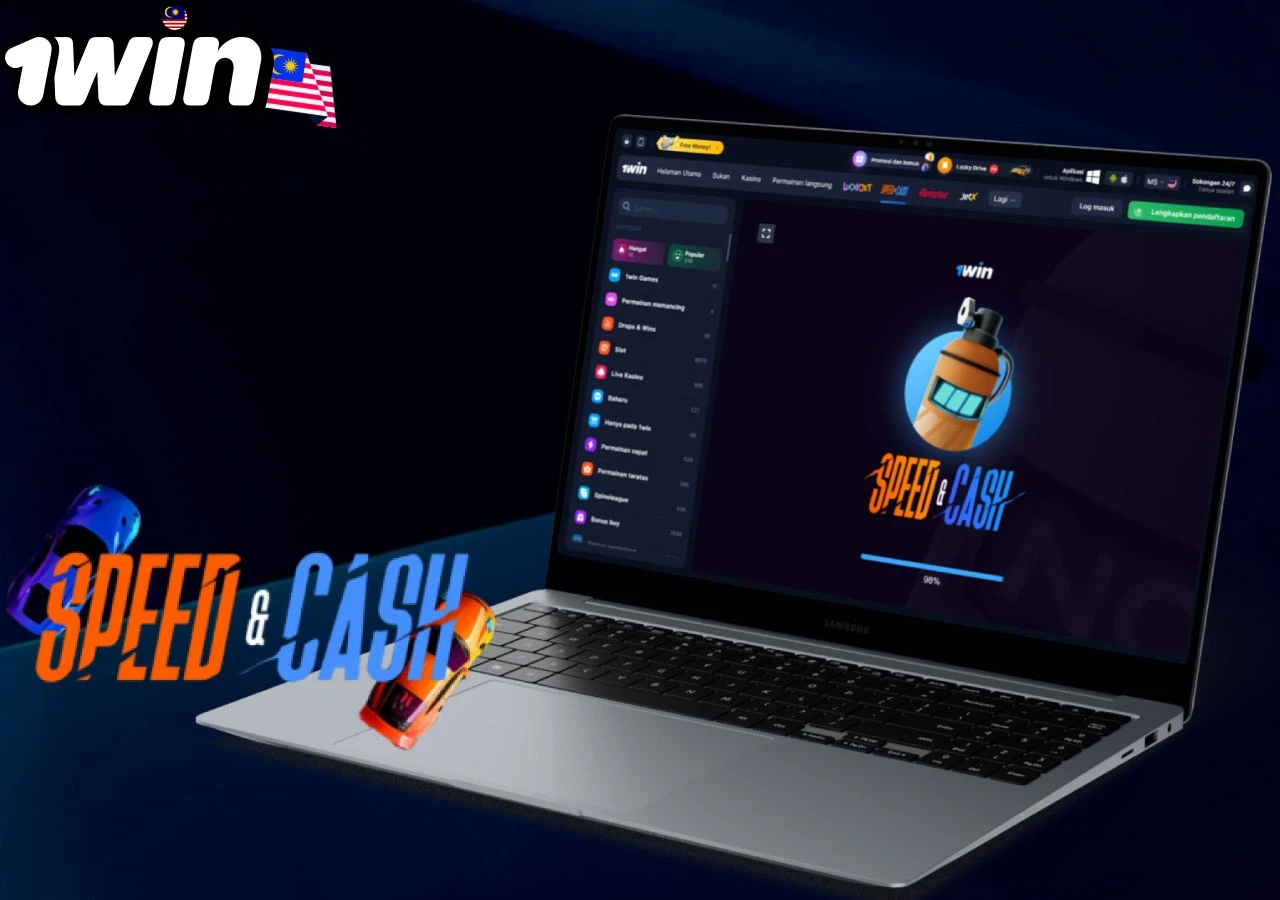 Speed and Cash mini-game loading on 1win platform
