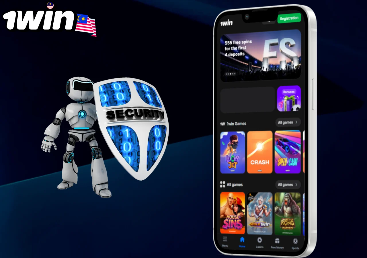 1win Malaysia mobile app with digital security protection ensuring safe transactions and reliable gameplay