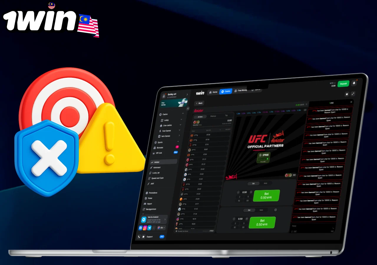 Tips to avoid losses in Aviator displayed on 1win with secure gameplay icons and safe betting visuals